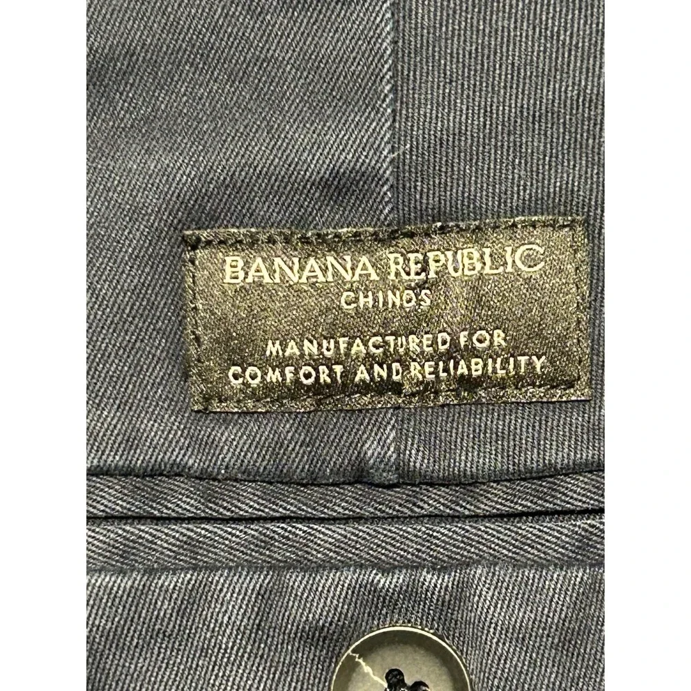 Banana Republic‎ Mason Athletic Tapered Fit Chinos Mens 35x32 Blue Pants Cotton